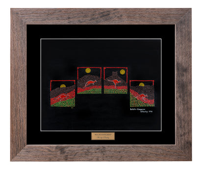 Bulurru Aboriginal Art Canvas Print Unstretched - Bellata Kangaroo By Wendy Pawley