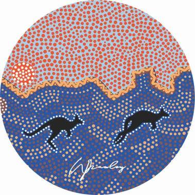 Cork Round Coaster Set with Aboriginal Designs