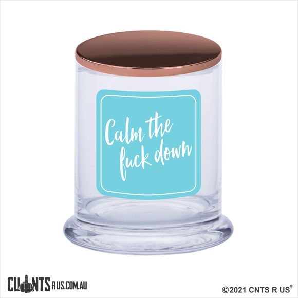 Calm The F*ck Down Scented Candle Rude - fair-dinkum-gifts