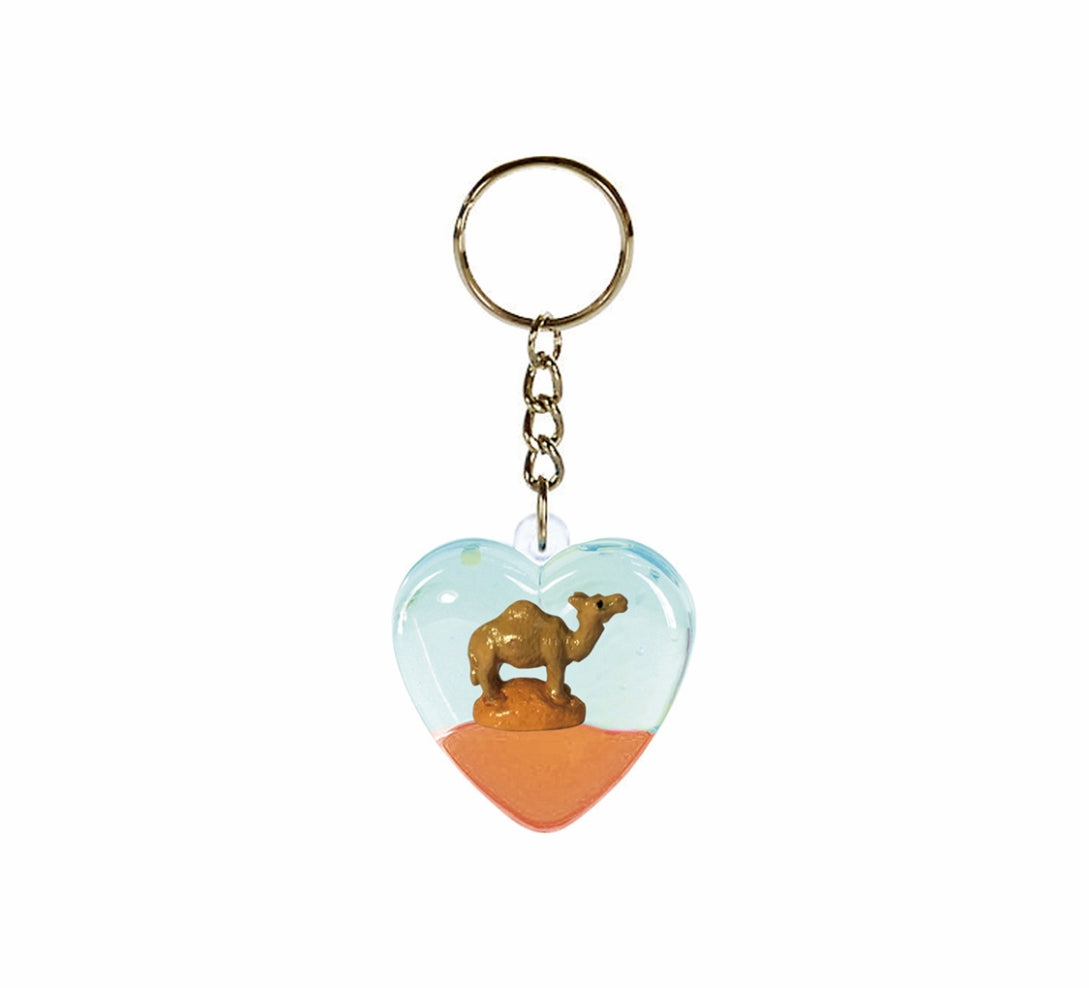 Oily Heart Key Rings Aussie Gifts Souvenirs Coloured Liquid with Floaters Love Heart Keyrings - fair-dinkum-gifts