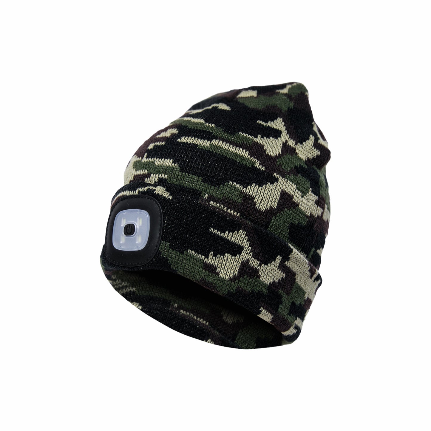 Headlight Beanie Hat Orange Black Blue Camo LED USB Rechargeable - fair-dinkum-gifts