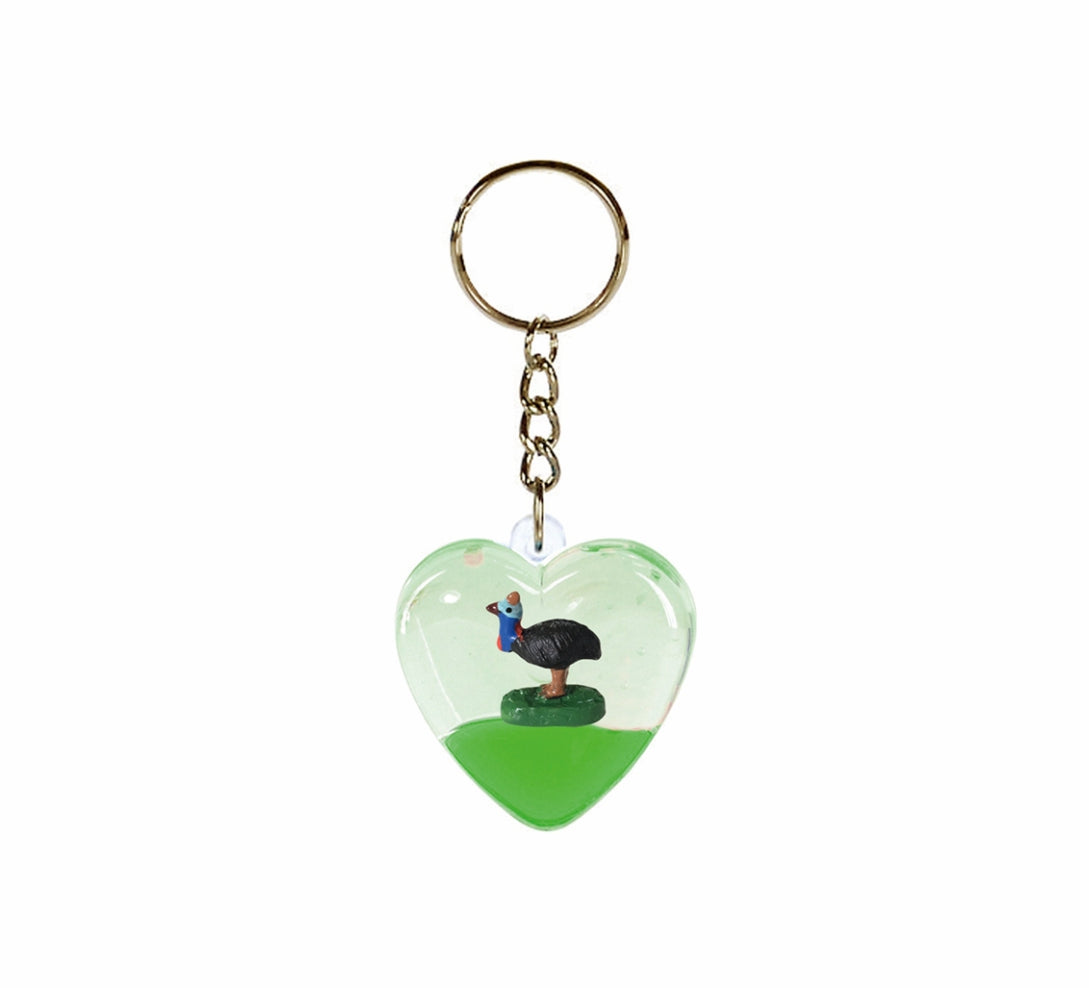 Oily Heart Key Rings Aussie Gifts Souvenirs Coloured Liquid with Floaters Love Heart Keyrings - fair-dinkum-gifts