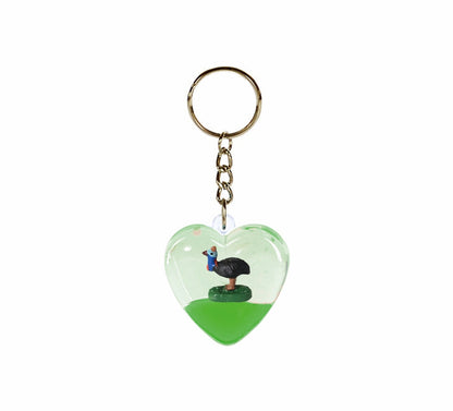 Oily Heart Key Rings Aussie Gifts Souvenirs Coloured Liquid with Floaters Love Heart Keyrings - fair-dinkum-gifts