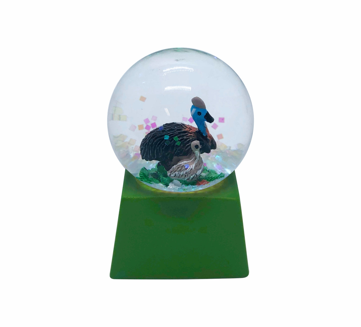 Waterball Glass Square Base 45mm Glitter Globe Aussie Gifts Souvenirs Australian Animals - fair-dinkum-gifts