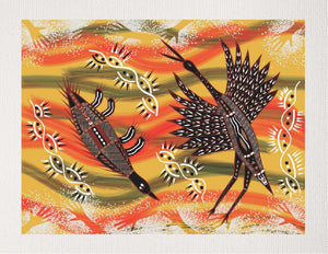 Bulurru Aboriginal Art Canvas Print Unstretched - Ceremony By Louis Enoch