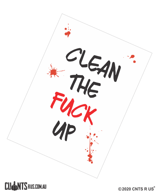 Clean The Fuck Up Cotton Teatowel CRU03-03-14000 - Fair Dinkum Gifts