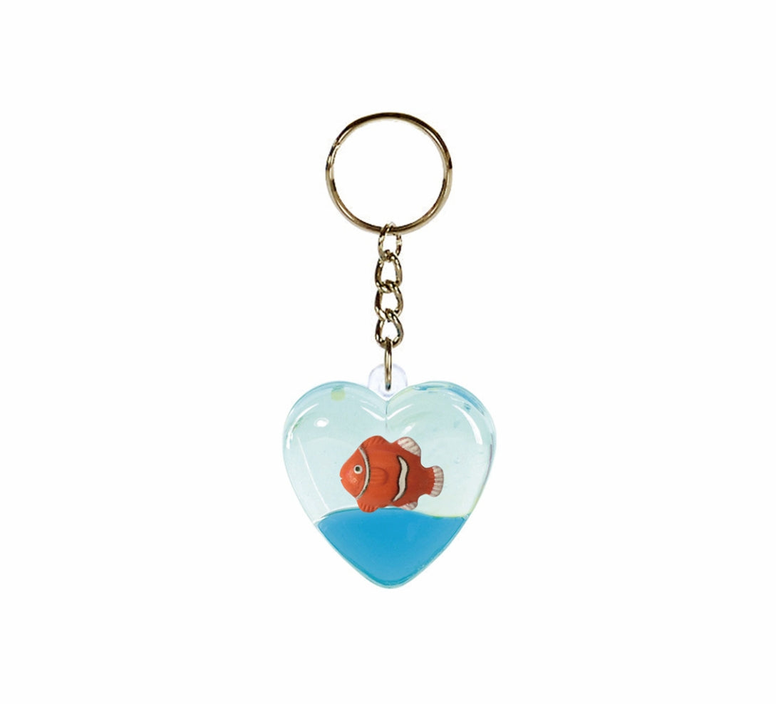 Oily Heart Key Rings Aussie Gifts Souvenirs Coloured Liquid with Floaters Love Heart Keyrings - fair-dinkum-gifts