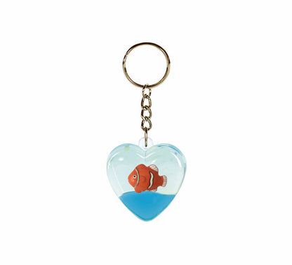 Oily Heart Key Rings Aussie Gifts Souvenirs Coloured Liquid with Floaters Love Heart Keyrings - fair-dinkum-gifts