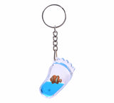 Oily Foot Shaped Key Rings Aussie Gifts Souvenirs Coloured Liquid with Floaters Keyrings - fair-dinkum-gifts