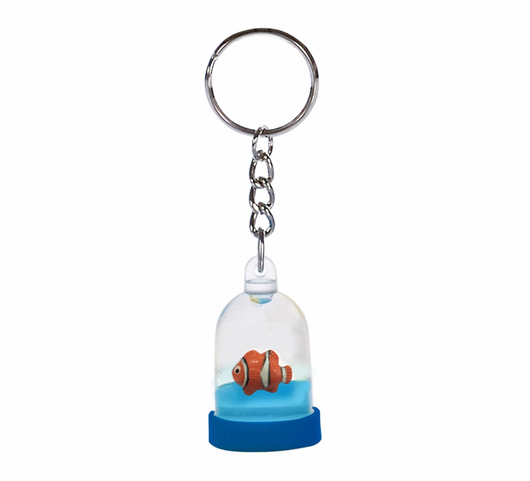 Oily Mini Water Dome Key Ring Aussie Gifts Coloured Liquid Floater Keyrings Snowman Clownfish - fair-dinkum-gifts
