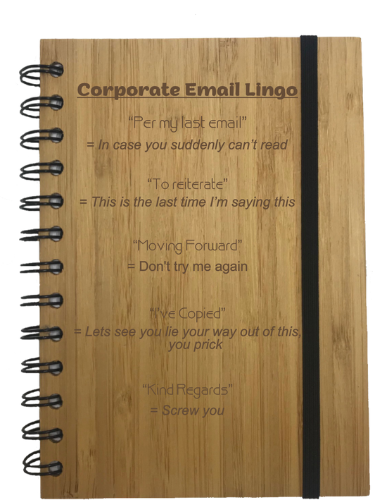 Corporate Email Lingo Eco Friendly Bamboo Notebook