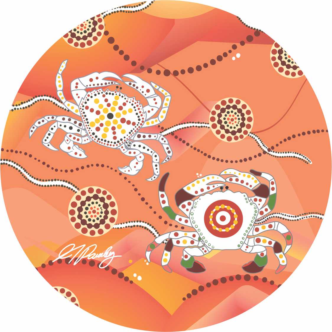 Aboriginal Ceramic Coasters - Set of 4