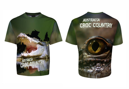 Croc Country Sublimated Tee T-Shirt Australia Crocodiles Aussie Great Outdoors Outback - fair-dinkum-gifts