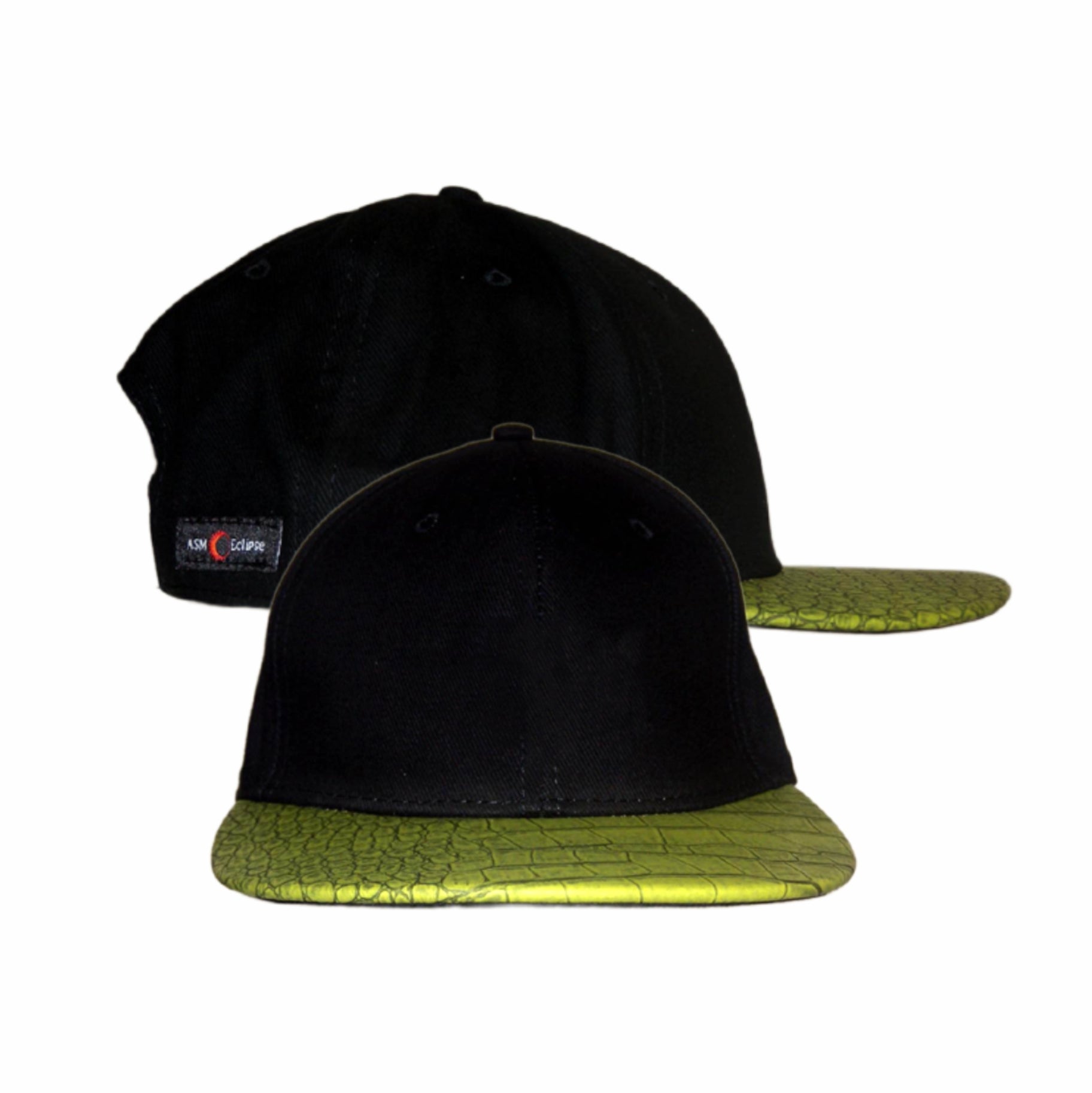Croc Skin Flat Peak Cap Australian Design Mens Womens Unisex Black Green - fair-dinkum-gifts