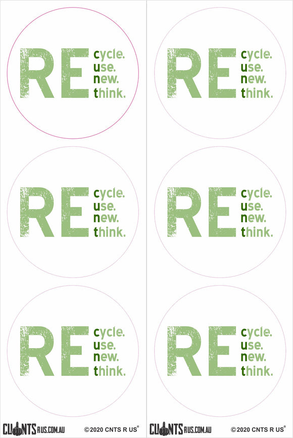 Recycle Reuse Sticker Pack - CRU18-23R-12175