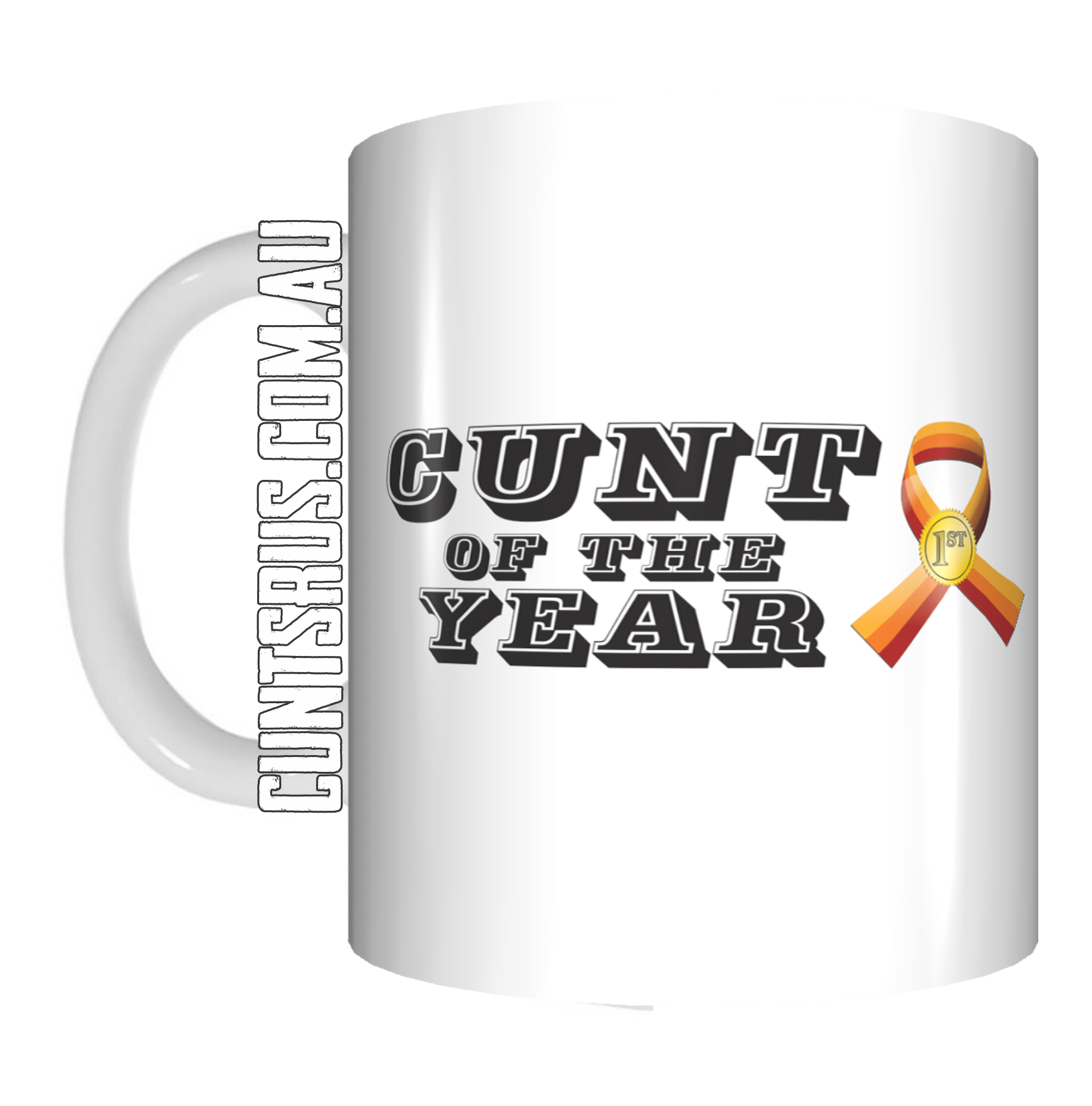 C U N T Of The Year Mug Office Award Gift Present 1st Ribbon CRU07-92-8191 - fair-dinkum-gifts