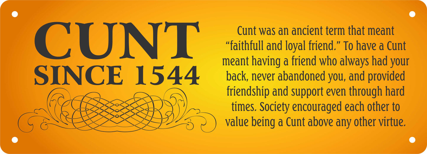 Number Plate - Cunt Ancient Term