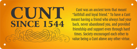 Number Plate - Cunt Ancient Term