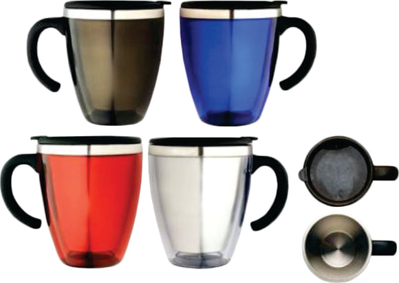 **CLEARANCE** Cone Travel Coffee Mugs Insulation Travel Mug 425ML Black Blue or Red - fair-dinkum-gifts