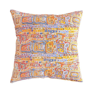 Cotton Canvas Cushion Cover - Felicity Robertson Yellow - Red Earth Market