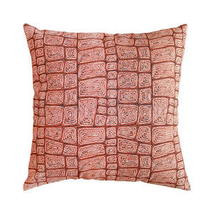 Cotton Canvas Cushion Cover - Thomas Tjapaltjarri - Red Earth Market