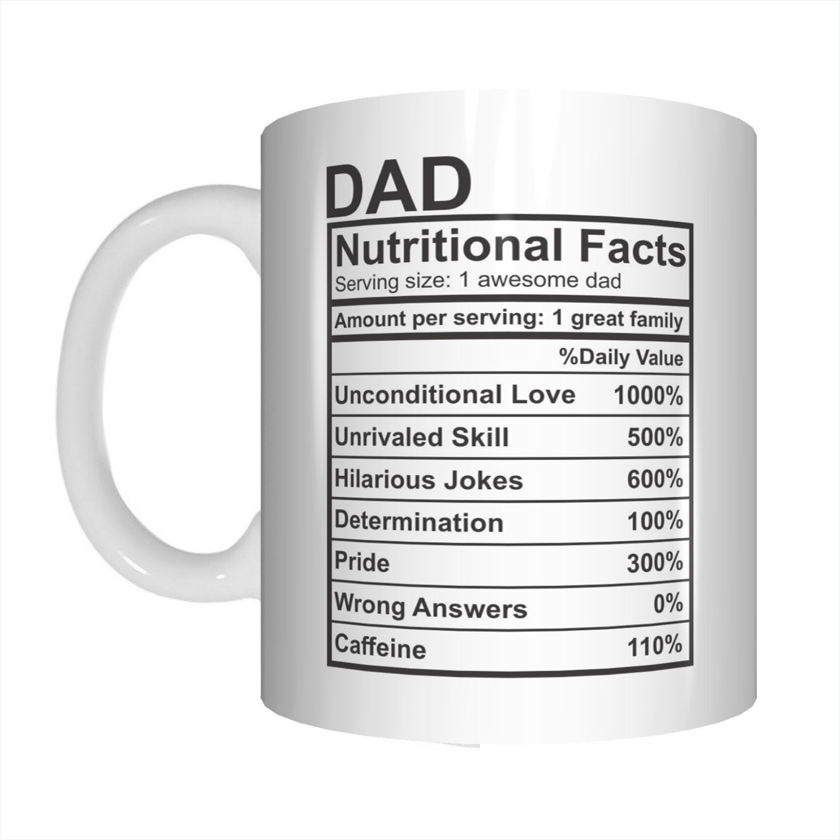 Dad Nutritional Facts One Awesome Dad Coffee Mug Gift For Father's Day FDG07-92-26038 - fair-dinkum-gifts