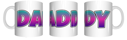 Daddy Colourful Wraparound Coffee Mug Gift Father's Day FDG07-92-26054 - fair-dinkum-gifts