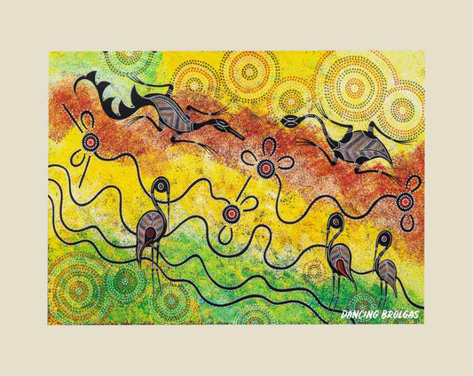 Canvas Art Print - Dancing Brolgas