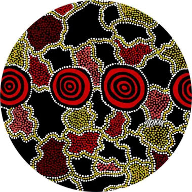 Cork Round Coaster Set with Aboriginal Designs