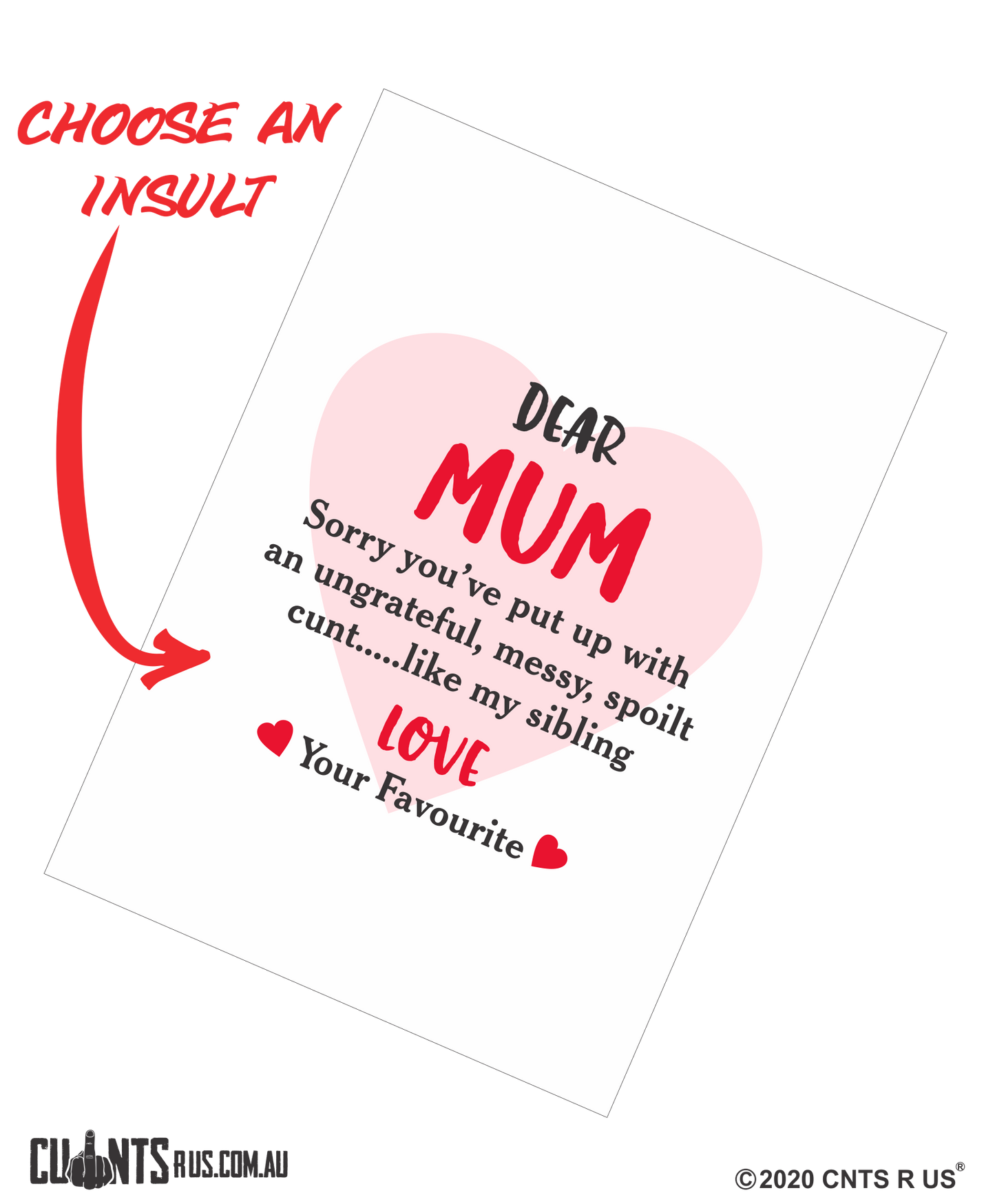 Dear Mum I'm Sorry You've Put Up With A Cunt Mother's Day Cotton Teatowel CRU03-03-14010 - Fair Dinkum Gifts
