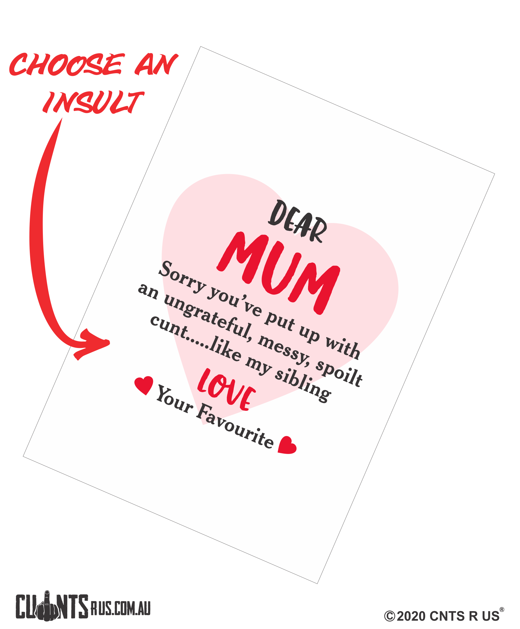 Dear Mum I'm Sorry You've Put Up With A Cunt Mother's Day Cotton Teatowel CRU03-03-14010 - Fair Dinkum Gifts