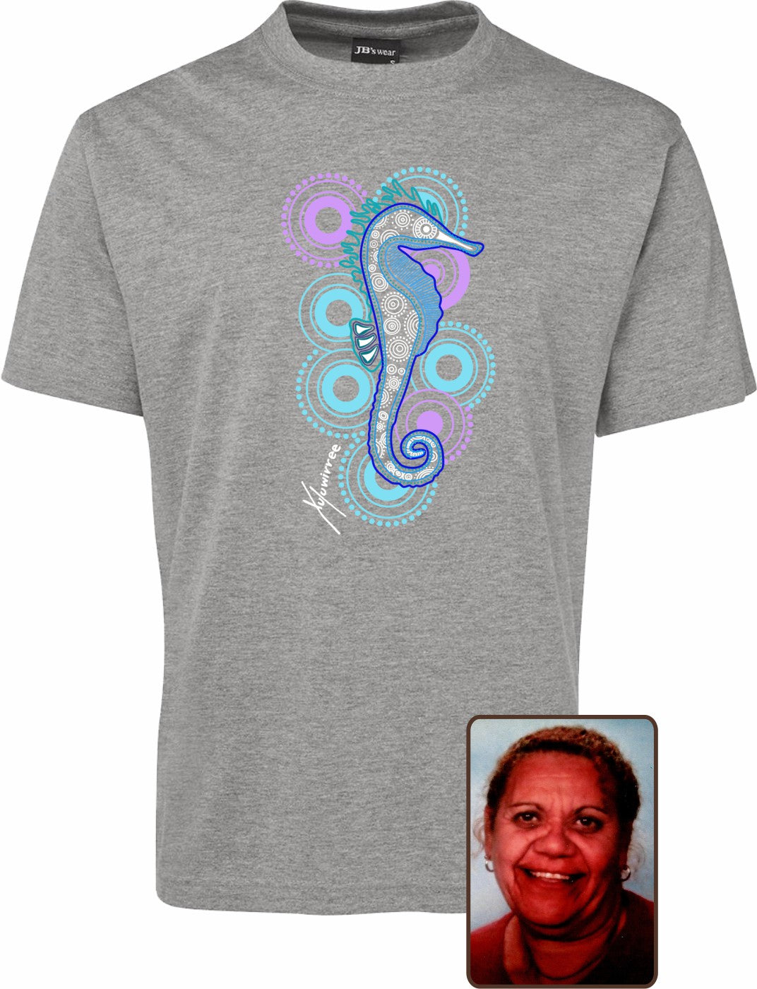 T Shirt ADULT Regular Fit - Debbie Scott, Seahorse Design