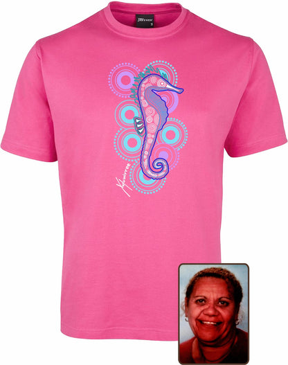 T Shirt ADULT Regular Fit - Debbie Scott, Seahorse Design