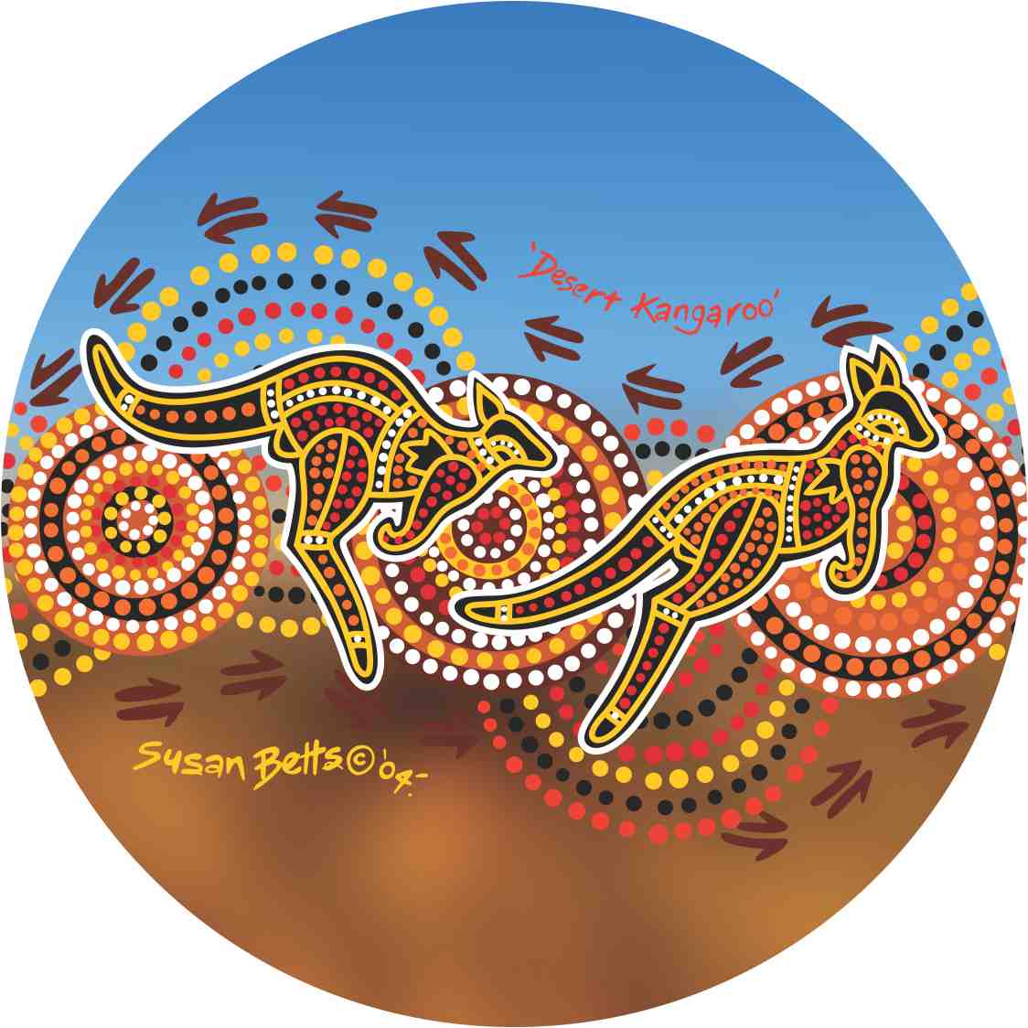 Aboriginal Ceramic Coasters - Set of 4