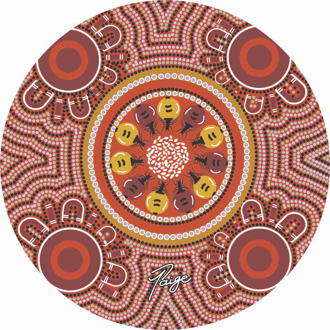 Aboriginal Ceramic Coasters - Set of 4