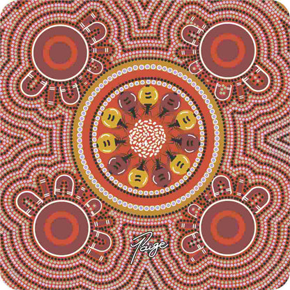Aboriginal Ceramic Coasters - Set of 4