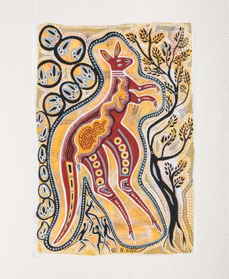 Bulurru Aboriginal Art Canvas Print Unstretched - Dinewan By Narrell Boys