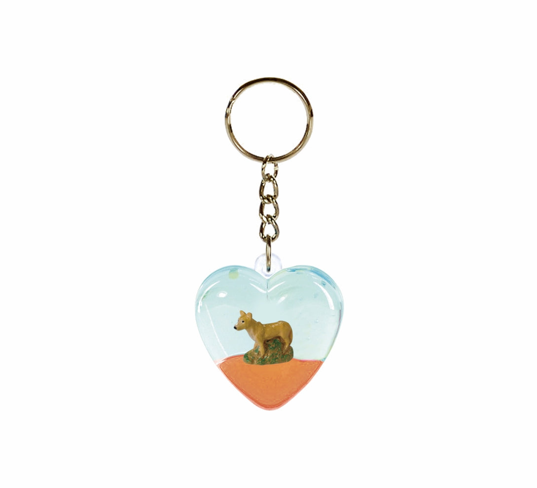 Oily Heart Key Rings Aussie Gifts Souvenirs Coloured Liquid with Floaters Love Heart Keyrings - fair-dinkum-gifts