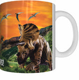 DINOSAUR MONTAGE Mug Cup 300ml Gift Aussie Australia Dinosaurs Triceratops T-Rex - fair-dinkum-gifts