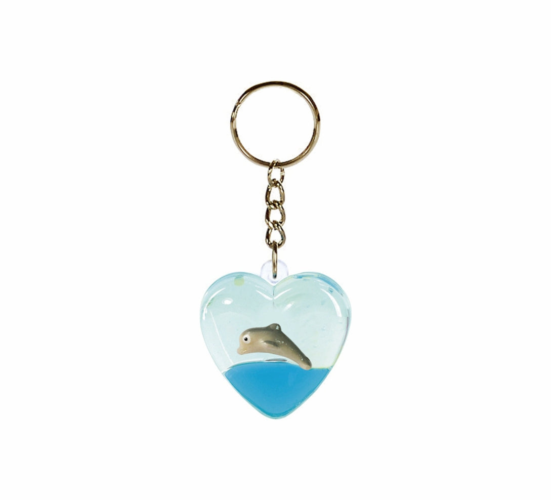 Oily Heart Key Rings Aussie Gifts Souvenirs Coloured Liquid with Floaters Love Heart Keyrings - fair-dinkum-gifts
