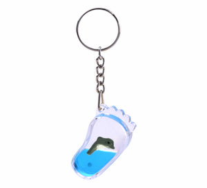 Oily Foot Shaped Key Rings Aussie Gifts Souvenirs Coloured Liquid with Floaters Keyrings - fair-dinkum-gifts