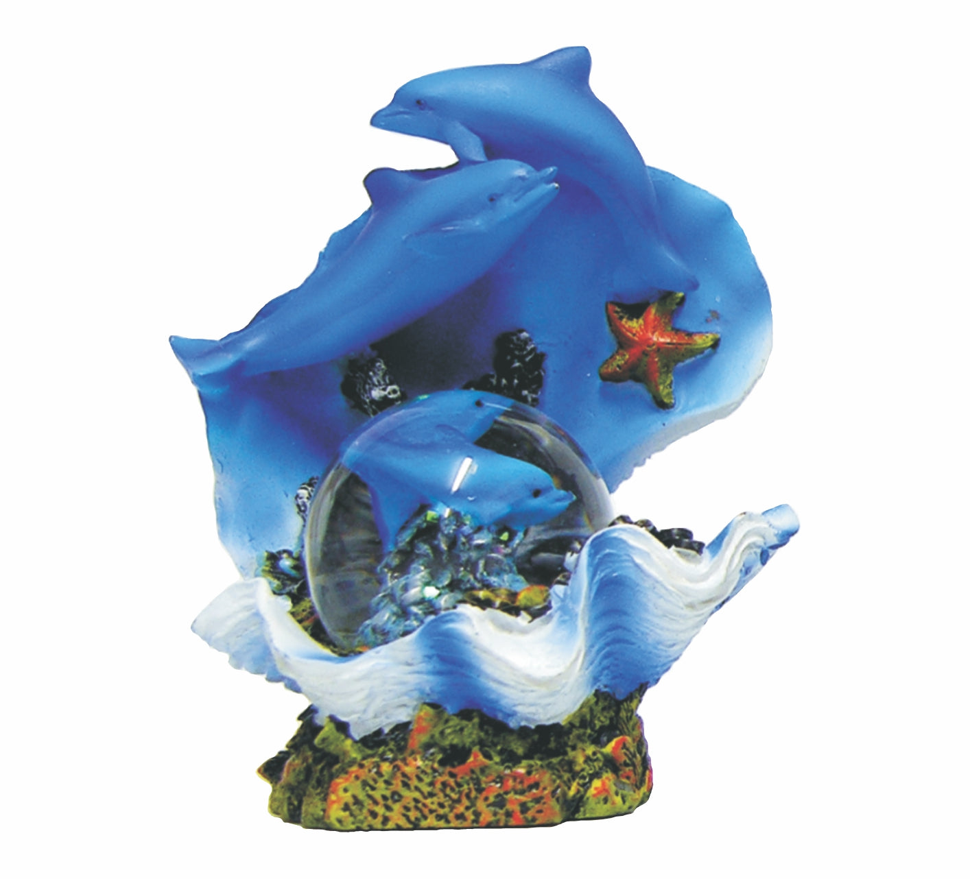 Dolphin In Clam Shell Water Ball 35mm Glitter Dolphins Desk Accessories Gifts Waterballs - fair-dinkum-gifts