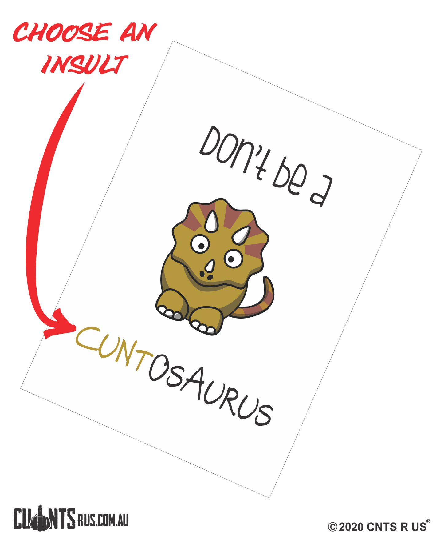 Don't Be A Cuntosaurus Cotton Teatowel CRU03-03-14001 - Fair Dinkum Gifts