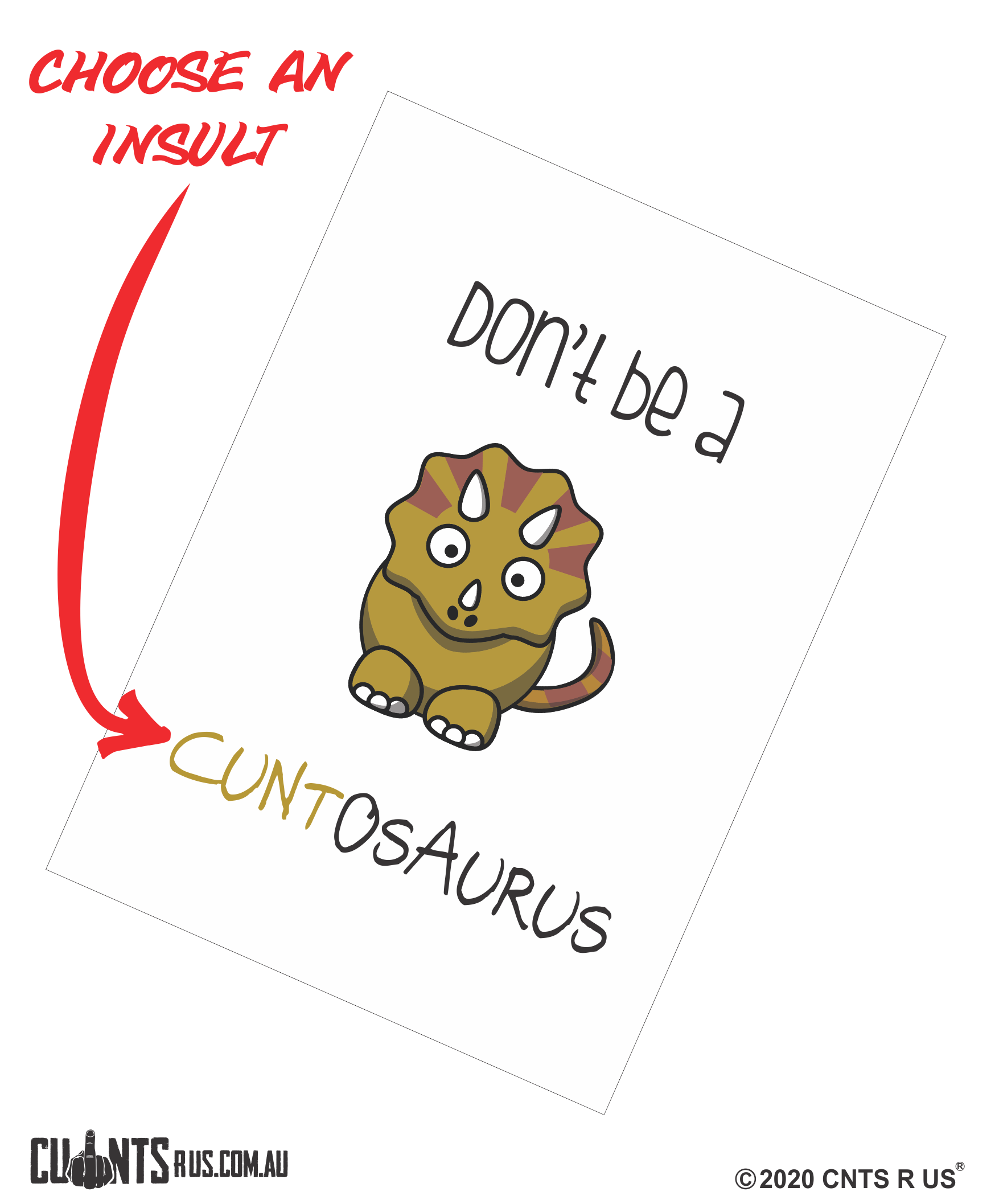 Don't Be A Cuntosaurus Cotton Teatowel CRU03-03-14001 - Fair Dinkum Gifts