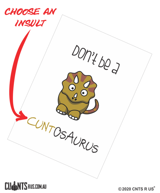 Don't Be A Cuntosaurus Cotton Teatowel CRU03-03-14001 - Fair Dinkum Gifts