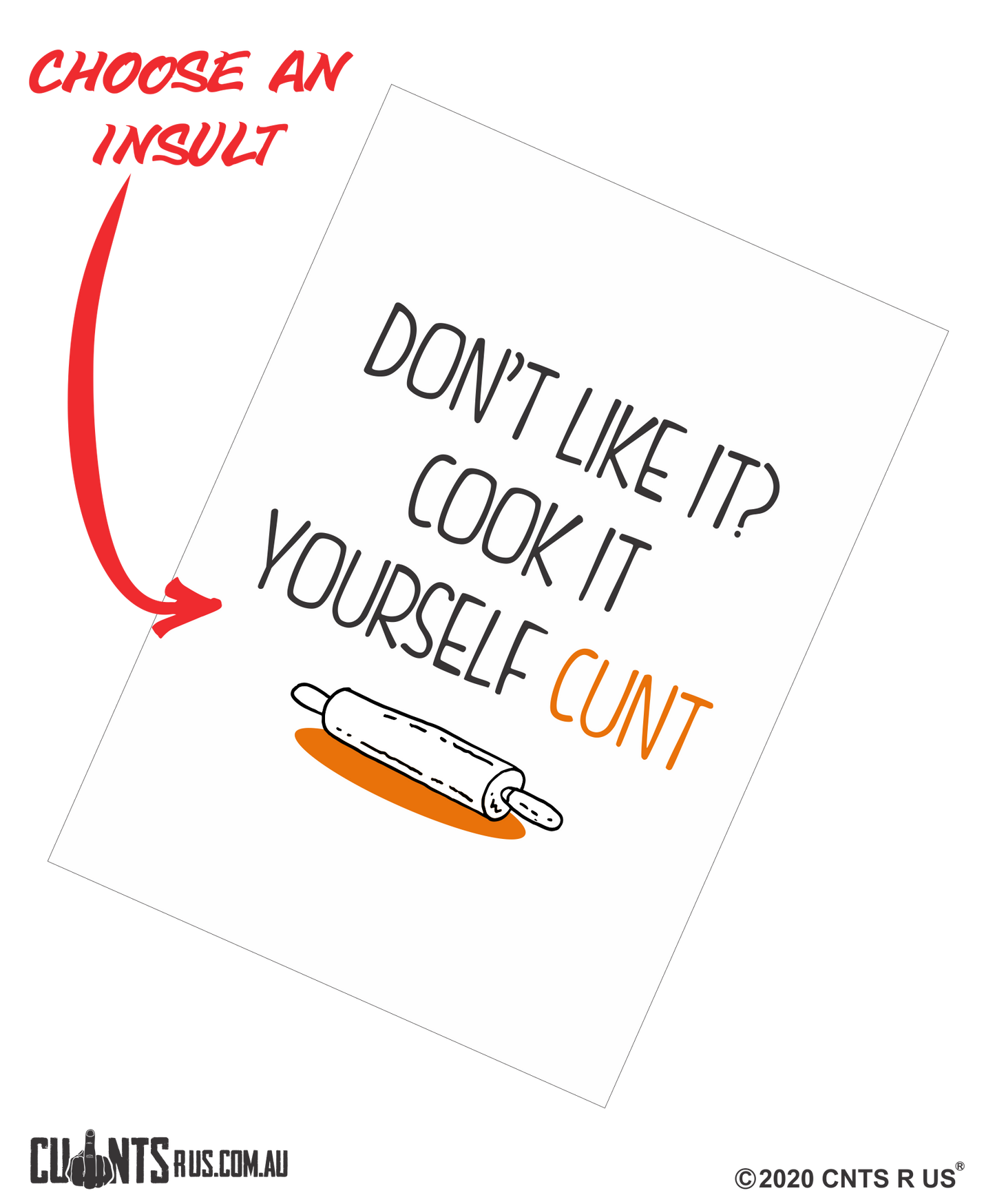 Don't Like It? Cook It Yourself Cunt Cotton Teatowel CRU03-03-14003 - Fair Dinkum Gifts