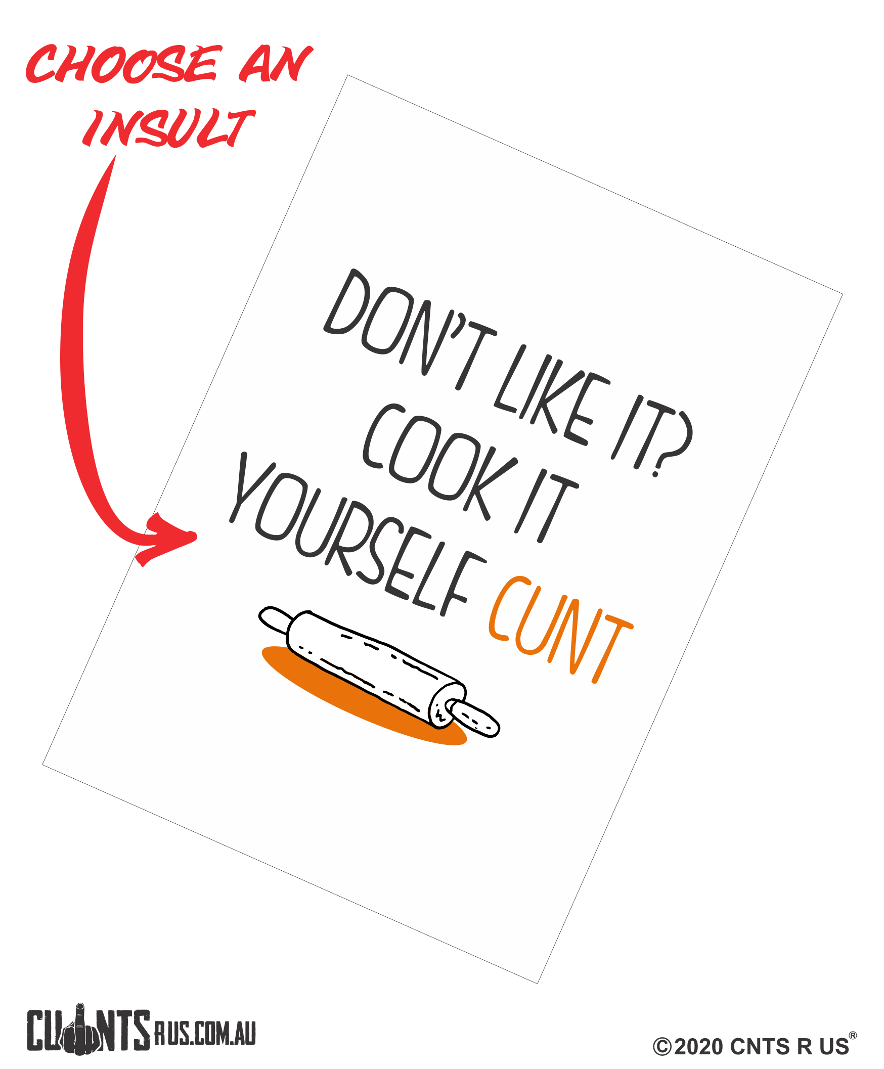 Don't Like It? Cook It Yourself Cunt Cotton Teatowel CRU03-03-14003 - Fair Dinkum Gifts