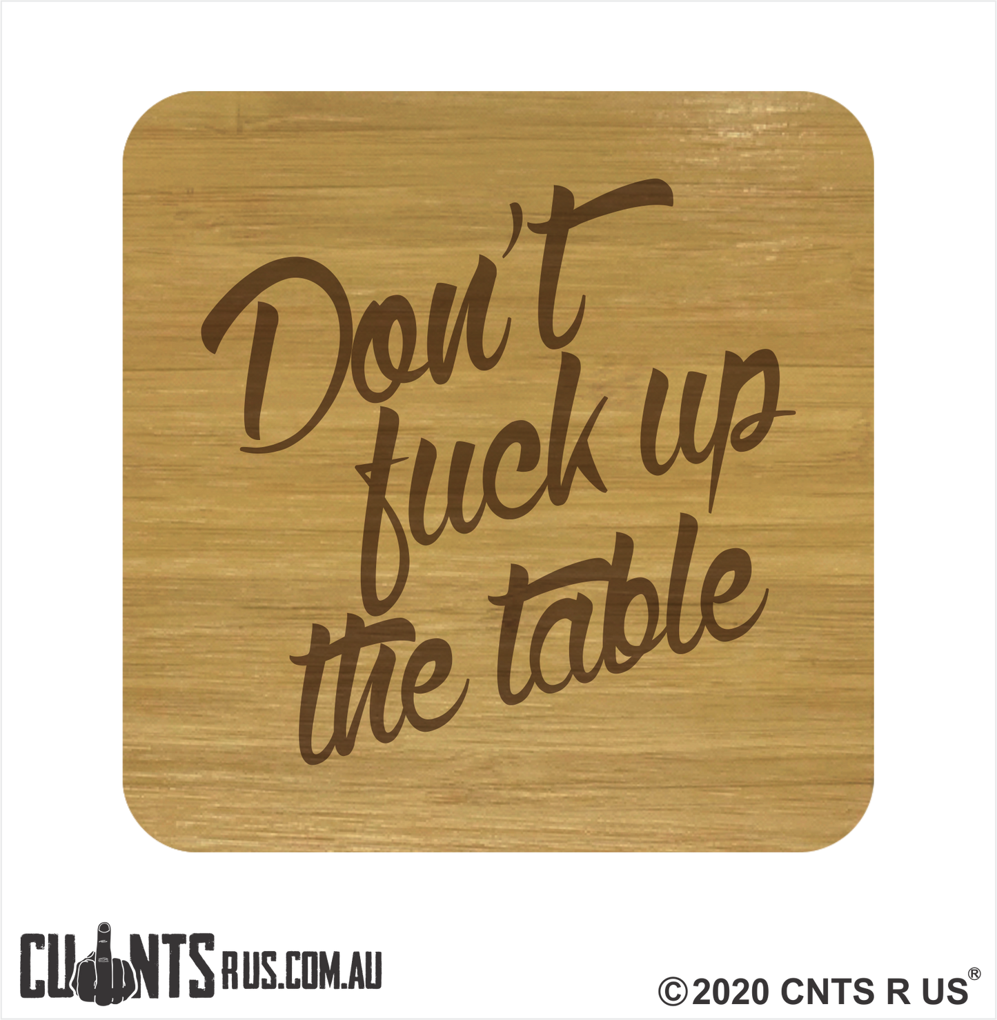 MIXED Set of 4 Rude Bamboo Coasters - fair-dinkum-gifts