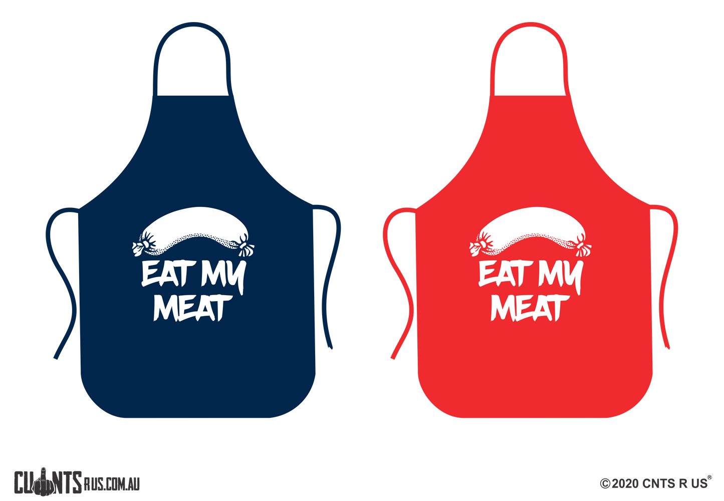Eat My Meat Apron - Choose From Red or Navy Blue CRU06-01-28004 - fair-dinkum-gifts
