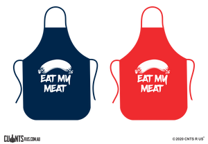 Eat My Meat Apron - Choose From Red or Navy Blue CRU06-01-28004 - fair-dinkum-gifts